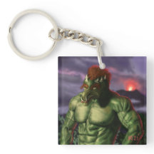 Volcano Troll-vaccinationen Bild Fantasy Keychain