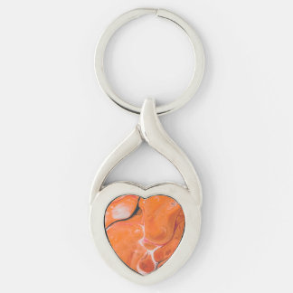 Volcano Twisted Heart Silverfärgad Nyckelring