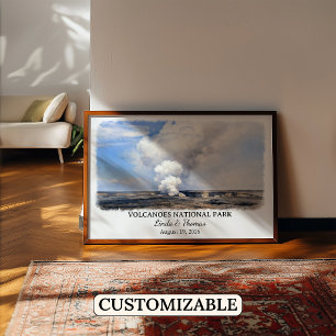Volcanoes Nationalpark Hawaii Affisch, Akvarell, Poster