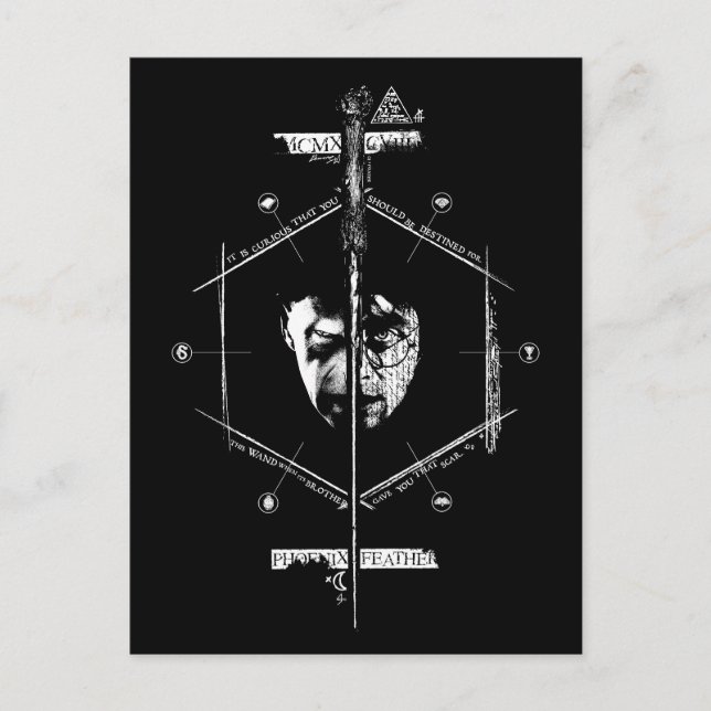 Voldemort Harry Potter Ansikte Av-grafik Vykort (Framsida)