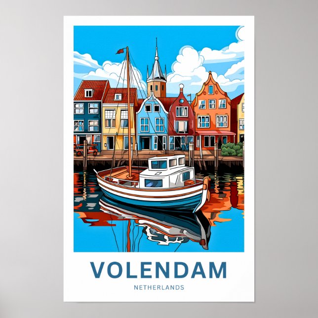 Volendam Netherlands Travel Skriv ut Poster (Framsidan)