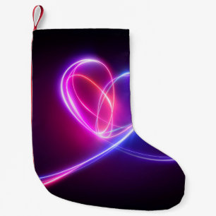 Volet rosa neon light teckning. Abstrakt hjärtdoft Liten Julstrumpa