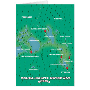 Volga-Baltic Waterway Ryssland Hälsningskort