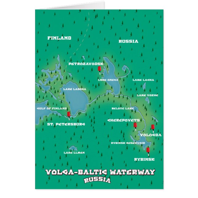 Volga-Baltiska vattenvägen Ryssland Hälsningskort (Framsidan)