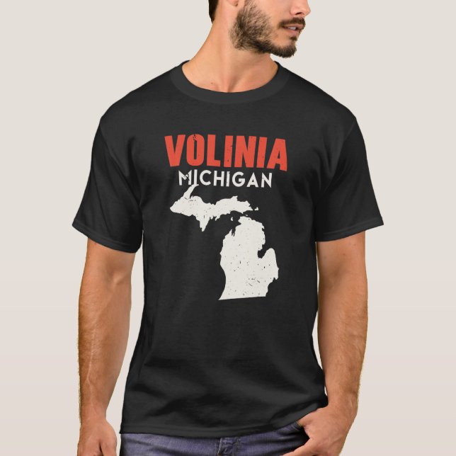 Volinia Michigan USA State America Travel Michigan T Shirt (Framsida)