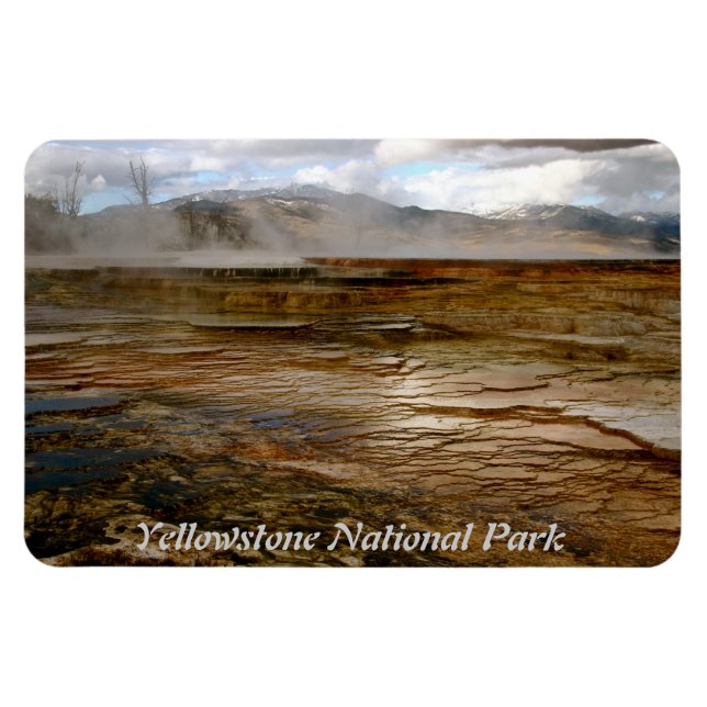 VOLKANISK VERKSAMHET I NATIONALPARK MED JELLOWSTON MAGNET (Horisontell)