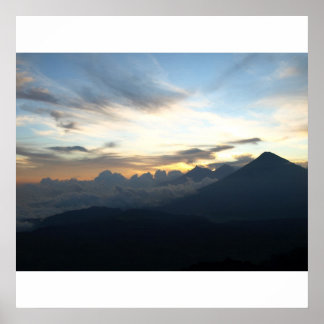 Volkaniskt solnedgång poster