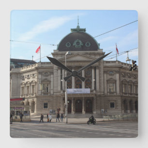 Volksteater Wien Österrike Fyrkantig Klocka