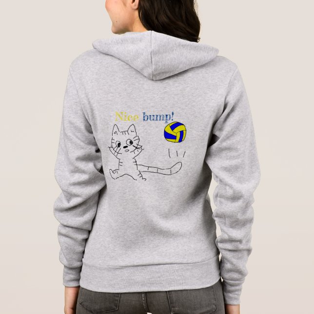 vollayball cat hoodie t shirt (Baksida)