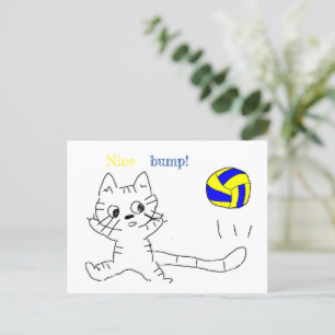 vollayball cat-kort vykort