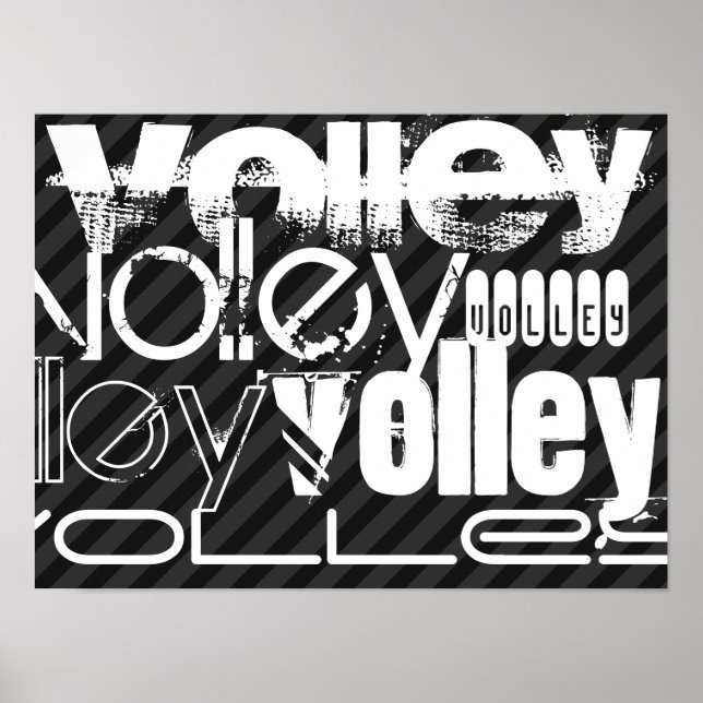Volley; Black & Dark Gray Stripes Poster (Framsidan)