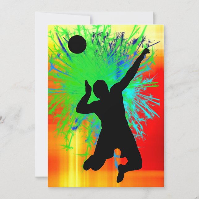 Volley Boll Service Fireworks Inbjudningar (Framsida)