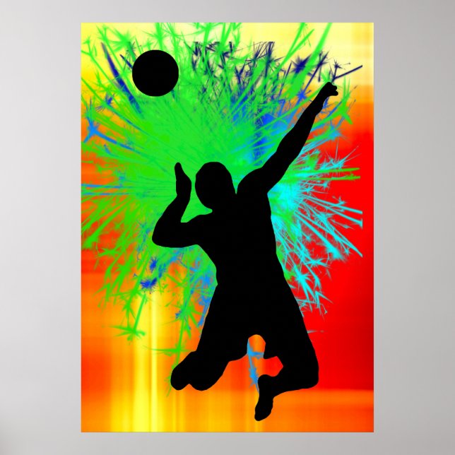 Volley Boll Service Fireworks Poster (Framsidan)