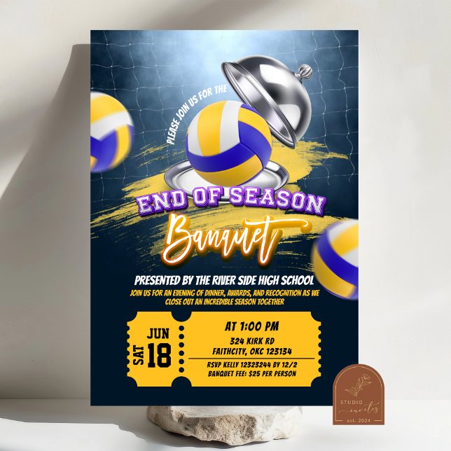 Volley Boll Slut på säsongsbananinbjudan Inbjudningar (Skapare uppladdad)