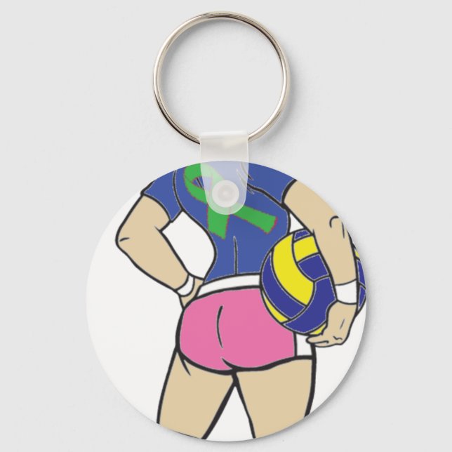 VOLLEY GIRL GRÖNT RIBBON NYCKELRING (Framsida)