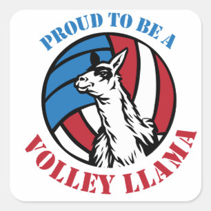 Volley Llama Gift Ge Swag Fyrkantigt Klistermärke