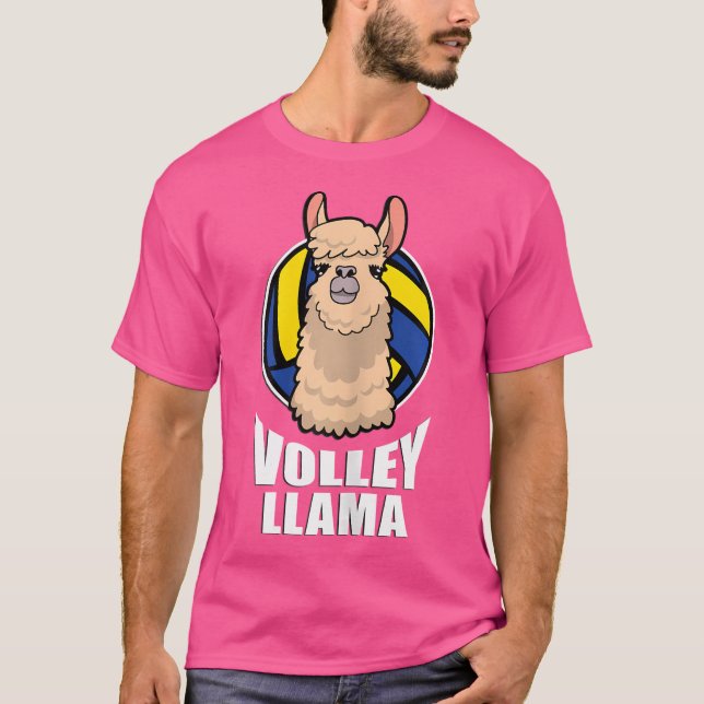 Volley Llama Volleyball T Shirt (Framsida)
