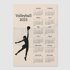 Volleyball 2025 Calendar Magnetic Card