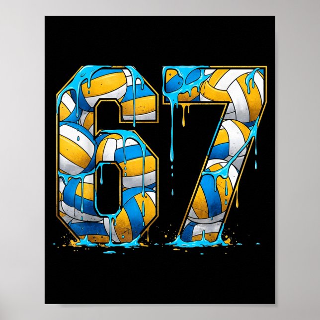 Volleyball 67 Six Seven Srt Funny Gen Alpha Z Meme Poster (Framsidan)