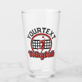 Volleyball ADD NAMN Spike Boll Attack Team Player Glaskopp