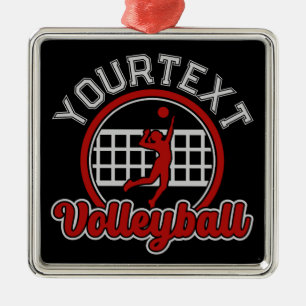 Volleyball ADD NAMN Spike Boll Attackteam Sports Julgransprydnad Metall