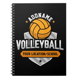 Volleyball ADD TEXT School Varsity Team Player Anteckningsbok