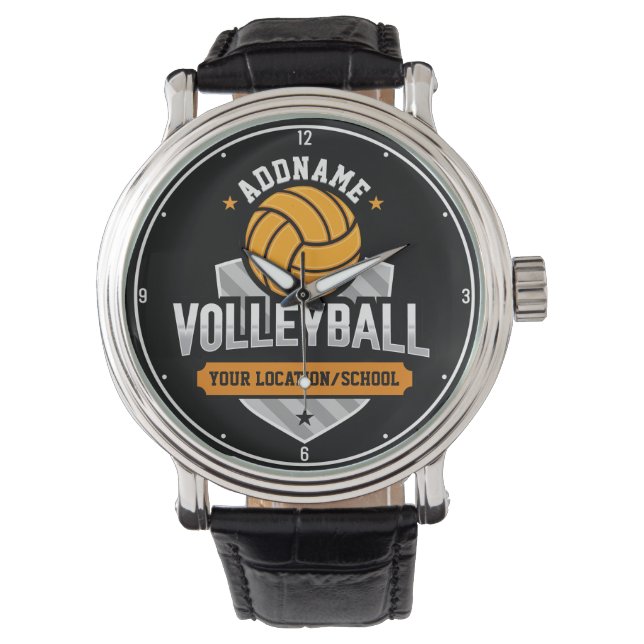 Volleyball ADD TEXT School Varsity Team Player Armbandsur (Framsida)