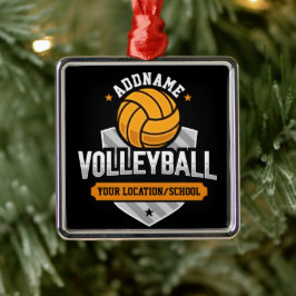 Volleyball ADD TEXT School Varsity Team Player Julgransprydnad Metall