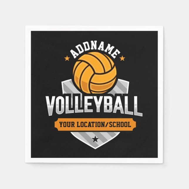 Volleyball ADD TEXT School Varsity Team Player Pappersservett (Framsidan)