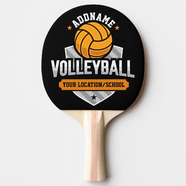 Volleyball ADD TEXT School Varsity Team Player Pingisracket (Framsidan)