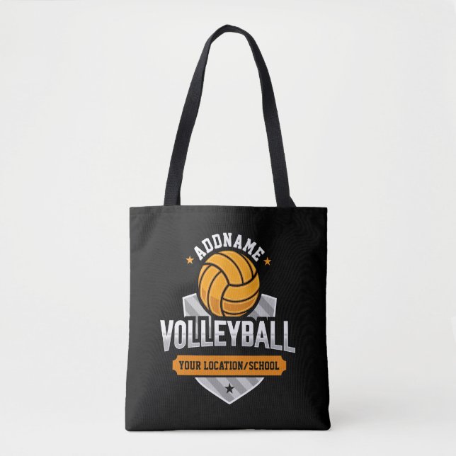 Volleyball ADD TEXT School Varsity Team Player Tygkasse (Framsida)