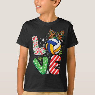 Volleyball Älskare Boys Girls Kids Julafton jul V T Shirt