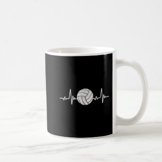 Volleyball Älskare Heartslag Vintage Retro Volleyb Kaffemugg