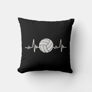 Volleyball Älskare Heartslag Vintage Retro Volleyb Kudde