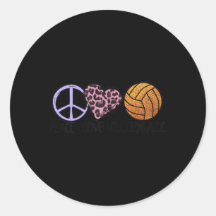Volleyball Älskare roligt Peace Kärlek Volleyball Runt Klistermärke