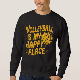 Volleyball är min Lycklig Ställe - Volleyballer Lång Ärmad Tröja