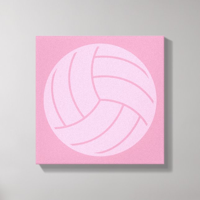 Volleyball Art Rosa eller ANPASSNINGSBAR FÄRG Canvastryck (Framsida)