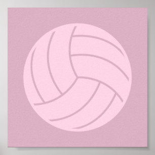 Volleyball Art Rosa eller ANPASSNINGSBAR FÄRG Poster
