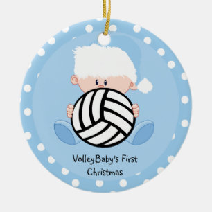 Volleyball Baby Boyl 1:a julen Ornamet Julgransprydnad Keramik