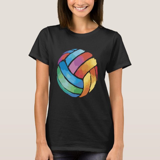 Volleyball Ball Vintage Volleyball Players Costume T Shirt (Framsida)