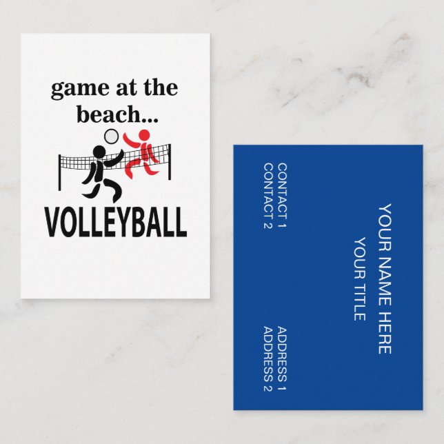 Volleyball Beach Volleyball Sports Coach Visitkort (Fram/baksida)