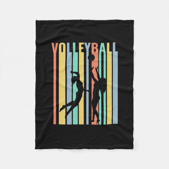 Volleyball Beachvolleyball Retro Fleecefilt (Framsidan)