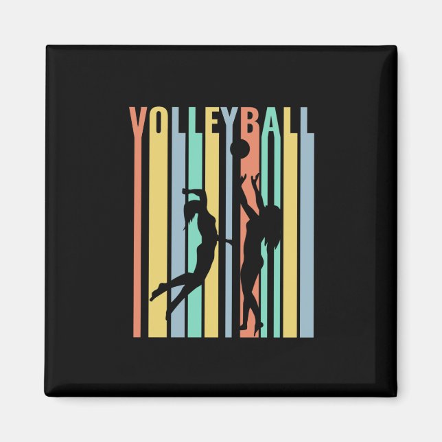 Volleyball Beachvolleyball Retro Magnet (Framsidan)