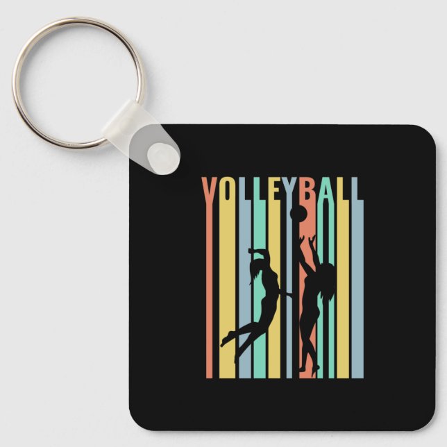 Volleyball Beachvolleyball Retro Nyckelring (Framsida)