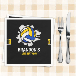 Volleyball Birthday Party | Blue & Yellow Pappersservett