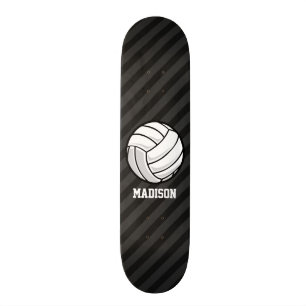 Volleyball; Black & Mörk Grått Rand Mini Skateboard Bräda 18,5 Cm