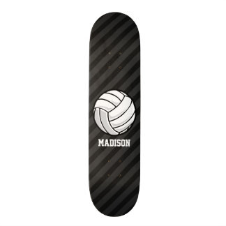 Volleyball; Black & Mörk Grått Rand Mini Skateboard Bräda 18,5 Cm