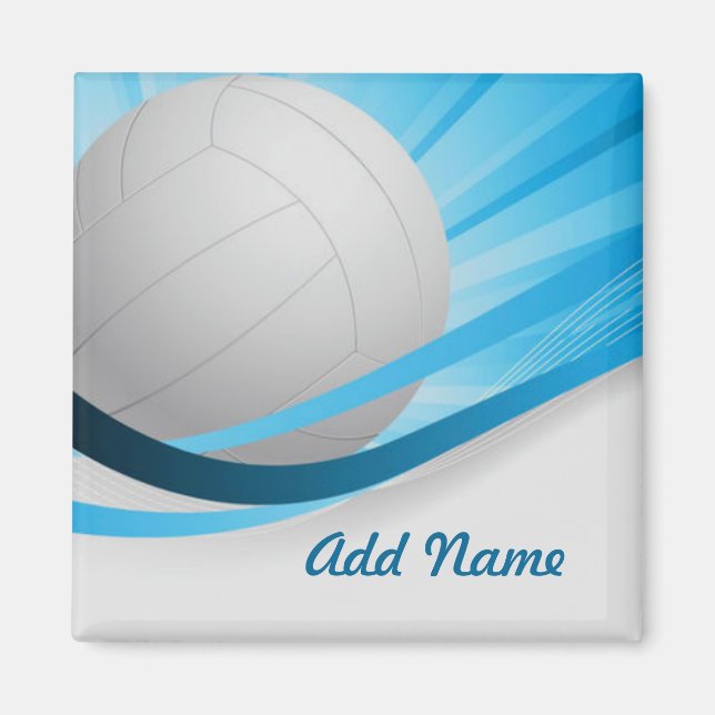 Volleyball blue Customize Personalize Magnet (Framsidan)