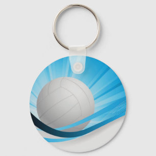 Volleyball blue Customize Personalize Nyckelring