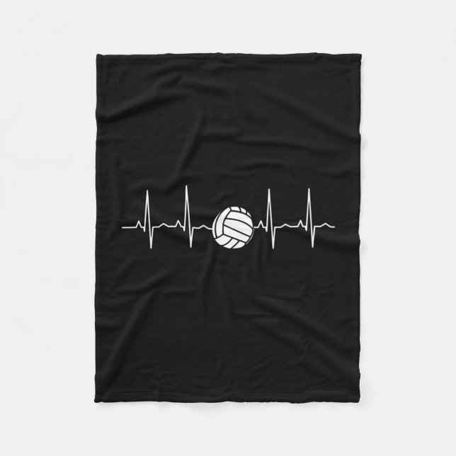 Volleyball Boll Heartslag Fleecefilt (Framsidan)